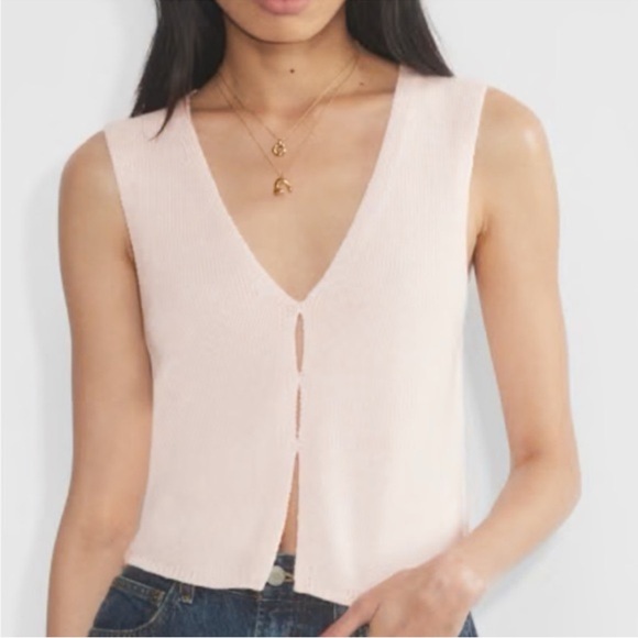 Aritzia Tops - Wilfred light pink basque sweater vest size medium
